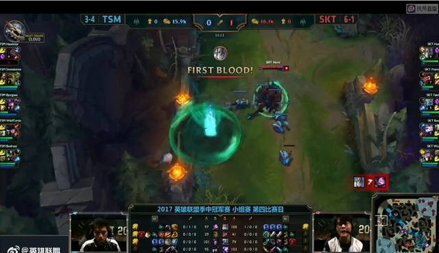 在今日对战RNG的第一局比赛中，在大龙团战敌方先手发难寒冰射出大招击中Beichuan